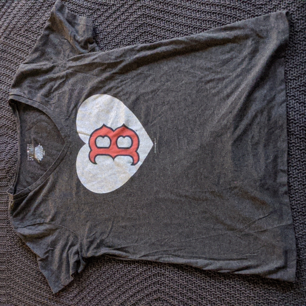 MLB Gray Boston Red Sox V-Neck (Size L)